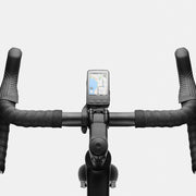 Wahoo ELEMNT ROAM 3, unit on the mount from the rider's seat over the drop bars