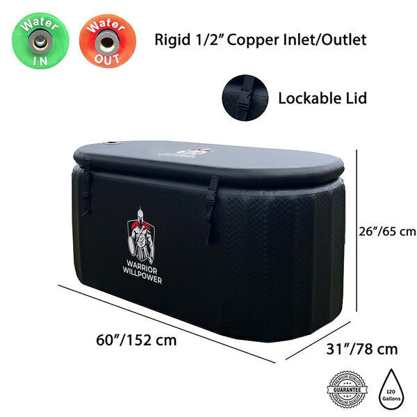Warrior Willpower Max 1 HP WiFi Water Chiller/Heater + XL Ice Bath Tub