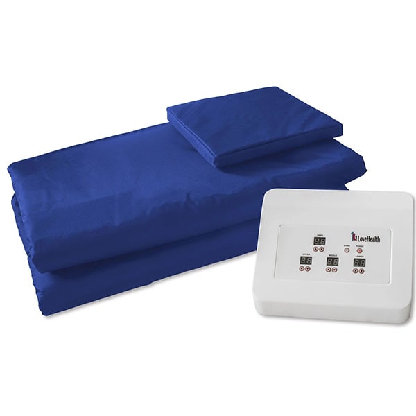 1Love ZERO Sauna Blanket Top Side View Blue
