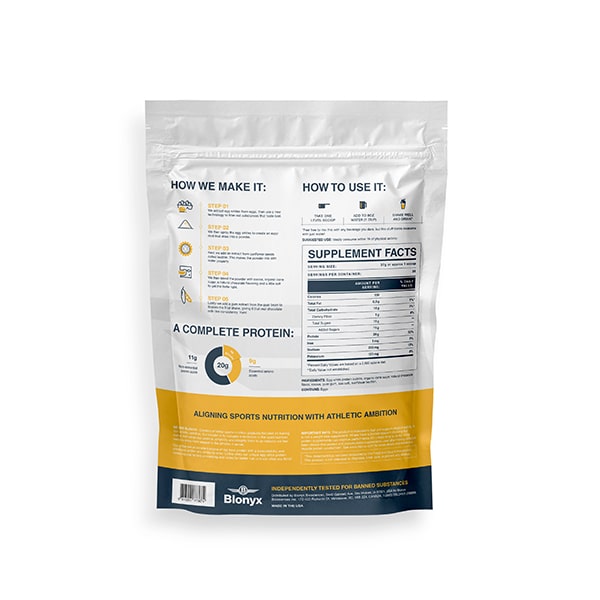 Blonyx Egg White Protein Isolate Supplement Facts