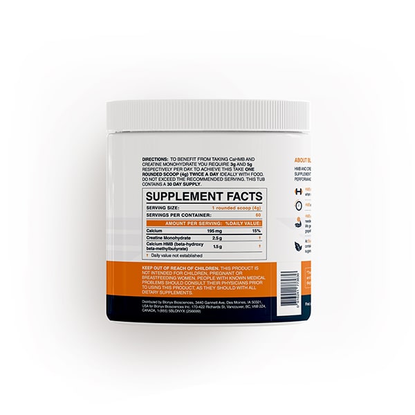 Blonyx HMB+ Creatine Supplement Facts