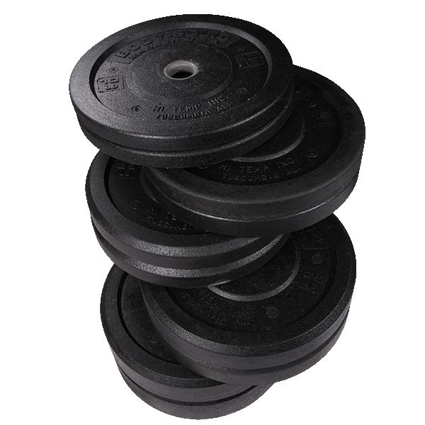 Body-Solid 260 lb Premium Bumper Plate Set Front Side View