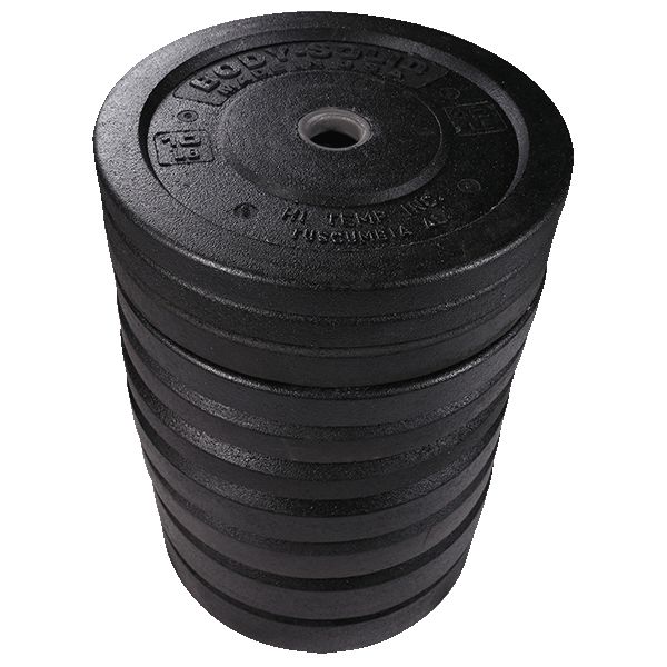 Body-Solid 260 lb Premium Bumper Plate Set Front View