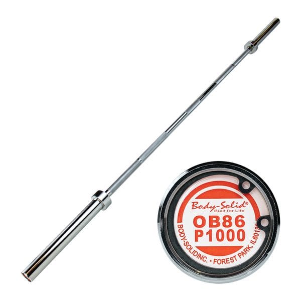 Body-Solid 7' Olympic Power Bar (Chrome) 3D View