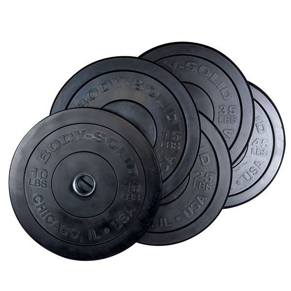 Body-Solid Chicago Extreme Bumper Plates Set Front View