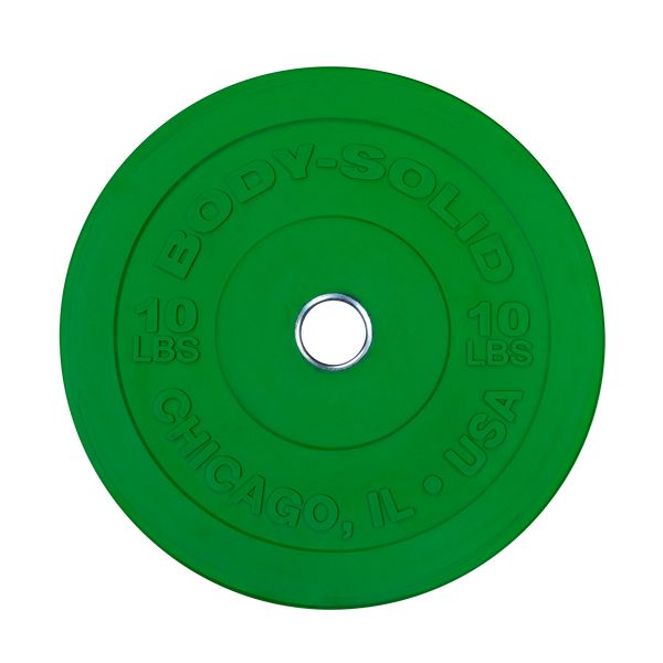 Body-Solid Chicago Extreme Color Bumper Plates 10 lbs (Green)
