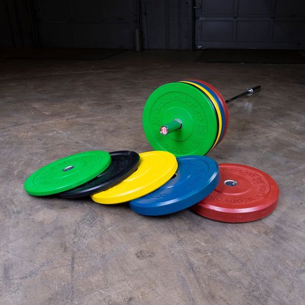 Body-Solid Chicago Extreme Color Bumper Plates Front Side View