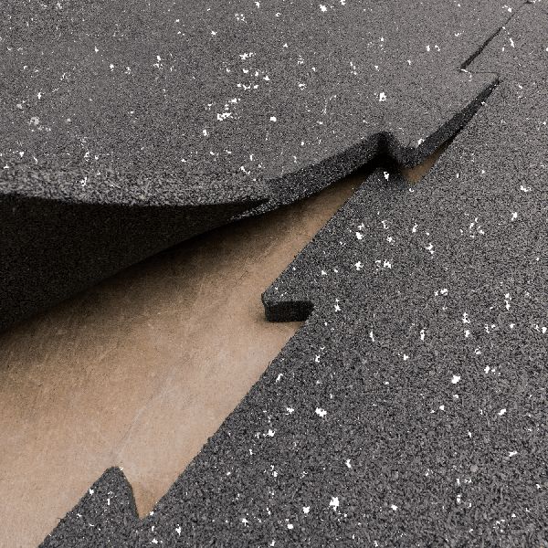 Body-Solid Tools Interlocking Rubber Flooring (Speckled) Edge