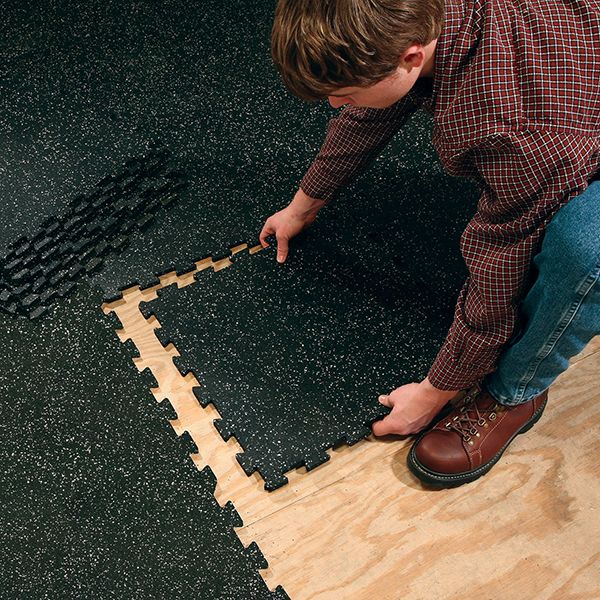 Body-Solid Tools Interlocking Rubber Flooring (Speckled) Install