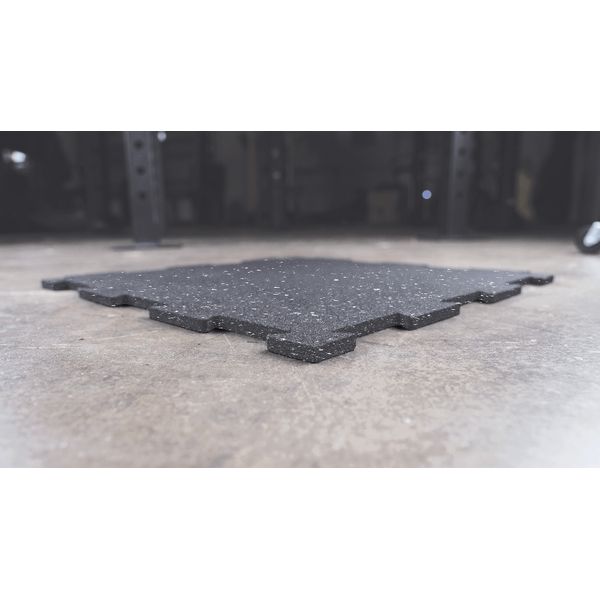 Body-Solid Tools Interlocking Rubber Flooring (Speckled) Side View