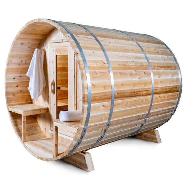 Dundalk Leisurecraft Canadian Timber 3-4 Person Serenity Outdoor Traditional Barrel Sauna