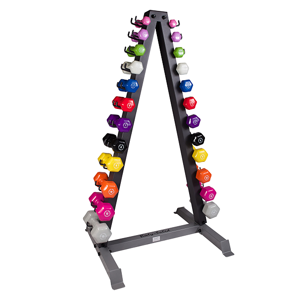 Body Solid 12 pair Vinyl, Neoprene Rack
