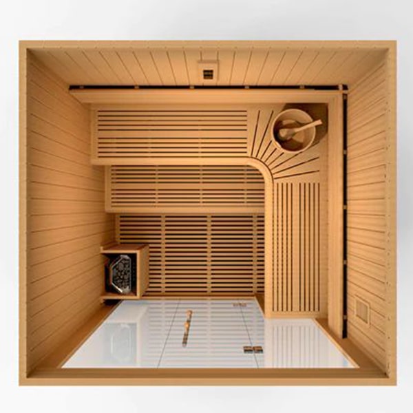 Golden Designs 6 Person Traditional Steam Sauna - Osla Edition Top View