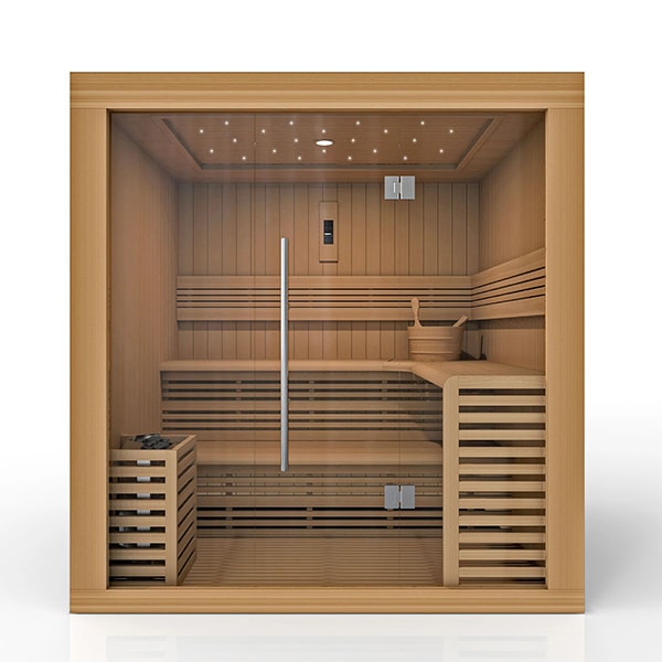 Golden Designs 6 Person Traditional Steam Sauna - Osla Edition With Glass Door
