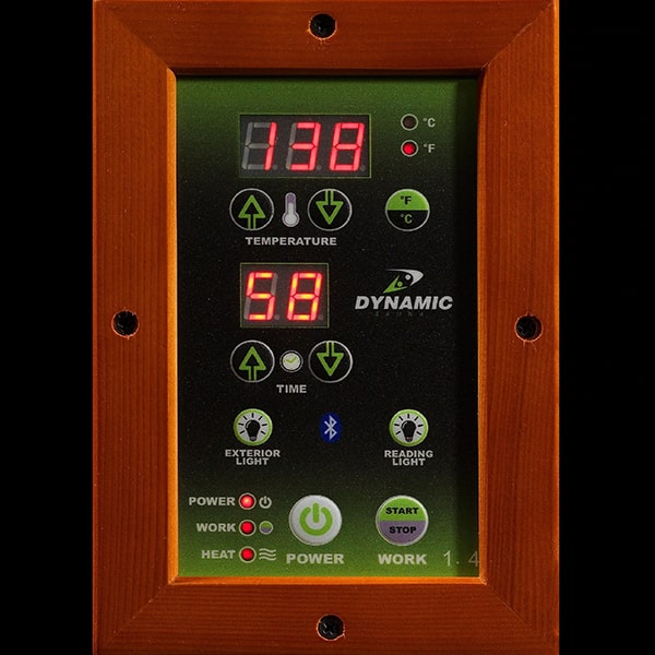 Golden Designs Dynamic 2-person Low EMF FAR Infrared Sauna - Vittoria Edition Control Panel