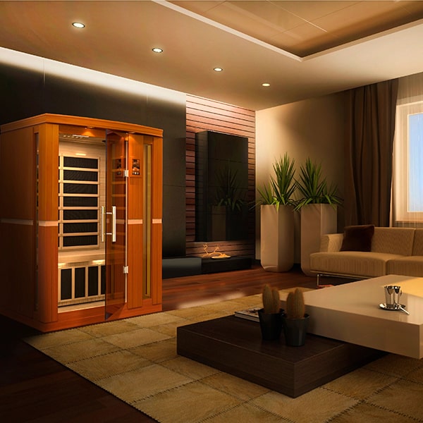 Golden Designs Dynamic 2-person Low EMF FAR Infrared Sauna - Vittoria Edition Living Room