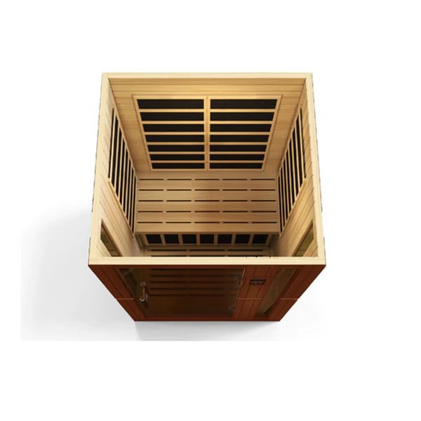 Golden Designs Dynamic 2-person Low EMF FAR Infrared Sauna - Vittoria Edition Top Front View