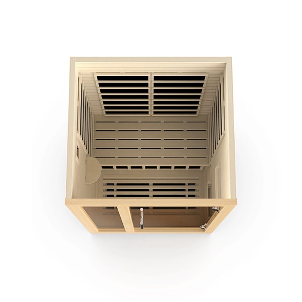 Golden Designs Dynamic 2-person Ultra Low EMF FAR Infrared Sauna - Llumeneres Edition Top Front View