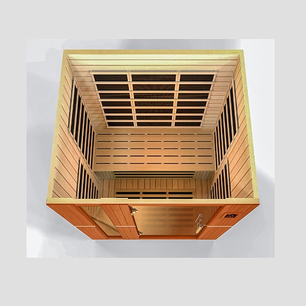 Golden Designs Dynamic 3-person Low EMF FAR Infrared Sauna - Lugano Top Front View
