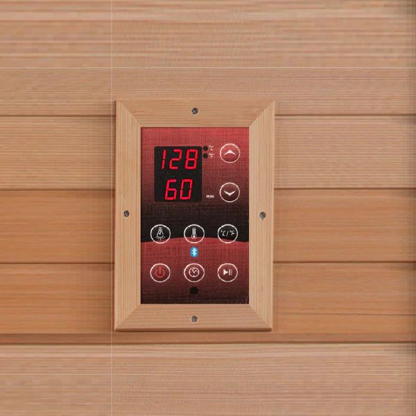 Golden Designs Dynamic 3-person Ultra Low EMF FAR Infrared Sauna - Vila Edition Control Panel