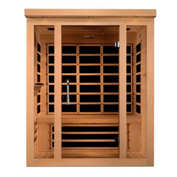 Golden Designs Dynamic 3-person Ultra Low EMF FAR Infrared Sauna - Vila Edition Front View
