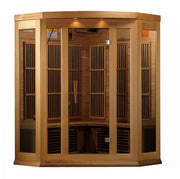 Maxxus 3-Person Corner Low EMF FAR Infrared Sauna (Canadian Red Cedar)