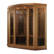Maxxus 3-Person Corner Low EMF FAR Infrared Sauna (Canadian Red Cedar)