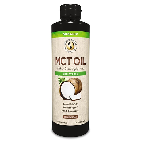 Great Lakes Wellness Organic MCT Oil Front View