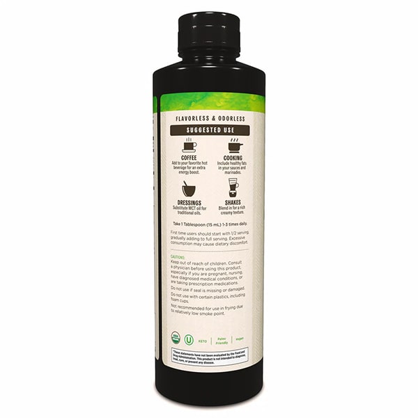 Great Lakes Wellness Organic MCT Oil Side View