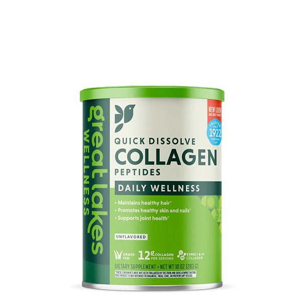 Great Lakes Wellness Unflavored Collagen 10oz Front View