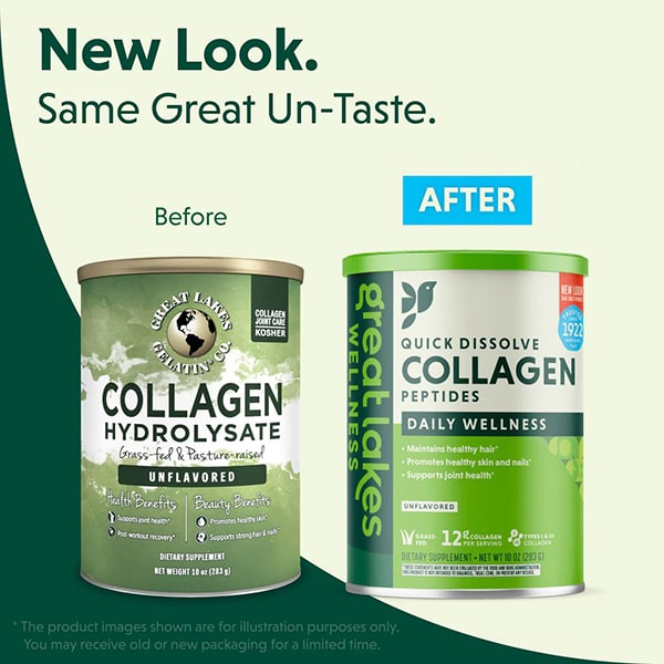 Great Lakes Wellness Unflavored Collagen 10oz New Look