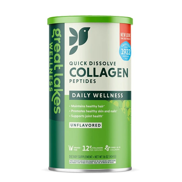 Great Lakes Wellness Unflavored Collagen 16oz Front View