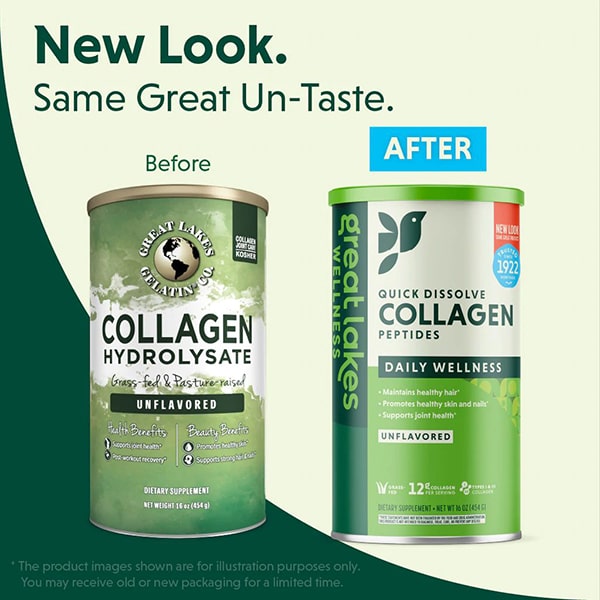 Great Lakes Wellness Unflavored Collagen 16oz New Look