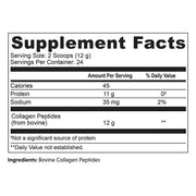 Great Lakes Wellness Unflavored Collagen Supplement Facts