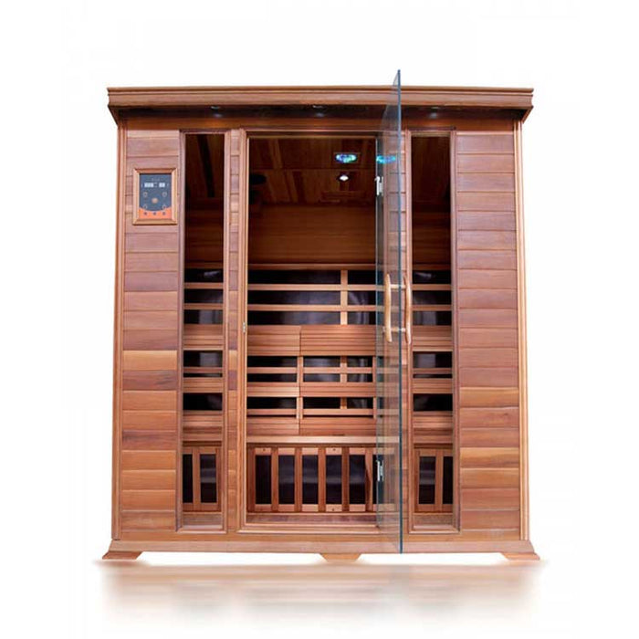 SunRay Sequoia 4 Person Cedar Infrared Sauna with Carbon Heaters