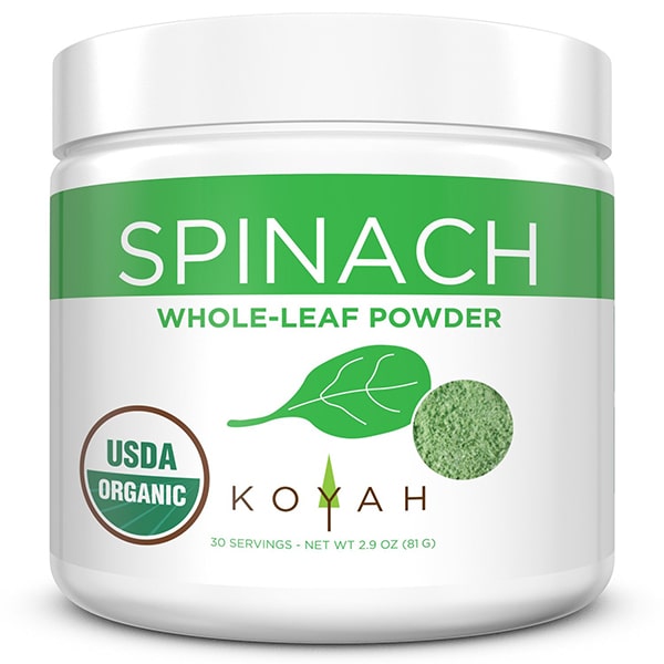 KOYAH Organic Spinach Powder Front View