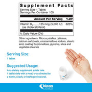 Klean-D™ 5000 IU Supplement Facts
