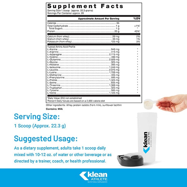 Klean Isolate™ Supplement Facts