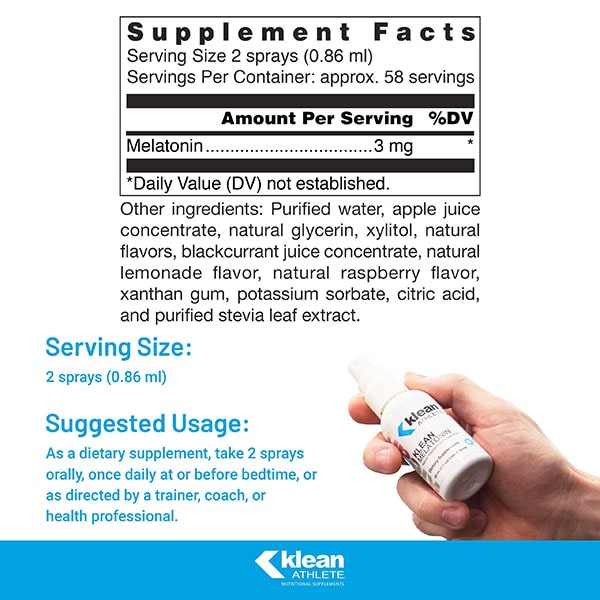 Klean Melatonin Supplement Facts
