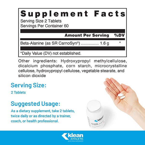 Klean SR Beta-Alanine Supplement Facts
