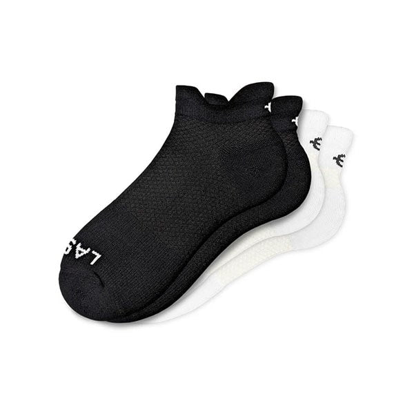 Lasso Performance Compression Socks - Black And White Low Tab