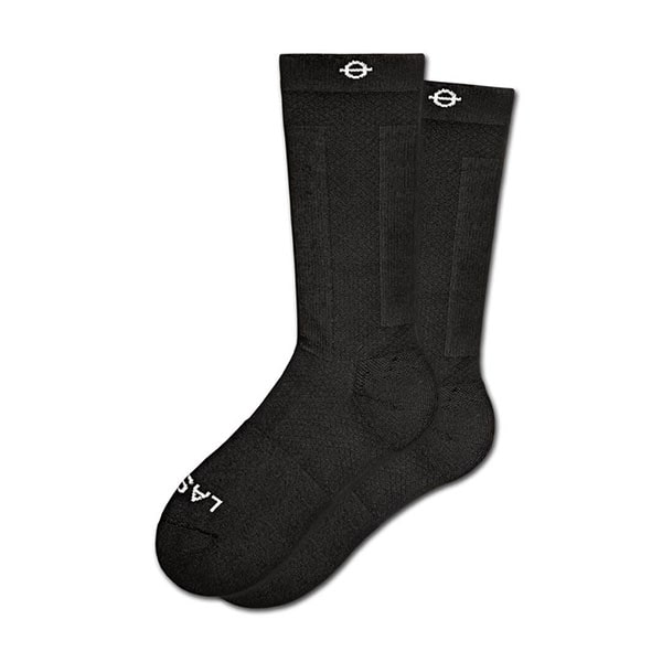 Lasso Performance Compression Socks - Black Crew Front View