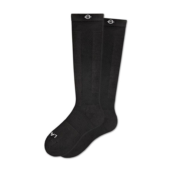 Lasso Performance Compression Socks - Black Over The Calf Sock Front View