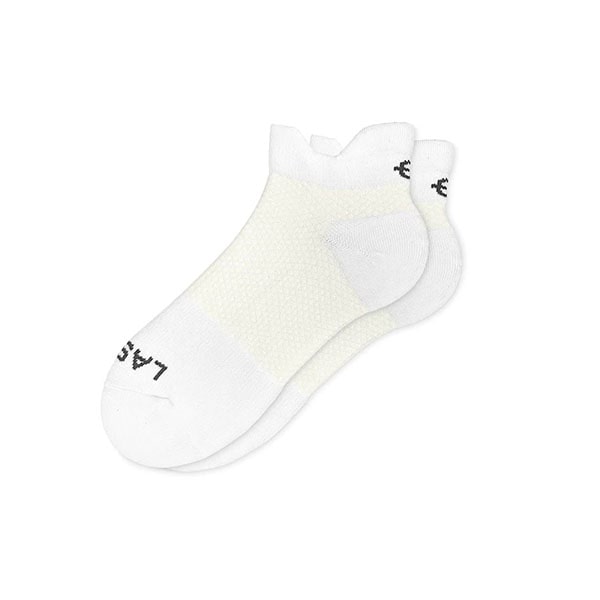 Lasso Performance Compression Socks - White Low Tab 3D View