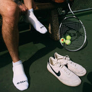 Lasso Performance Compression Socks - White Low Tab Details 4