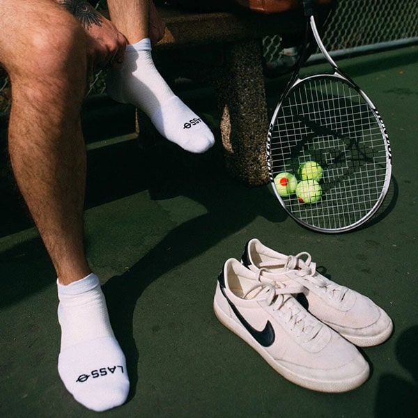 Lasso Performance Compression Socks - White Low Tab Details 4