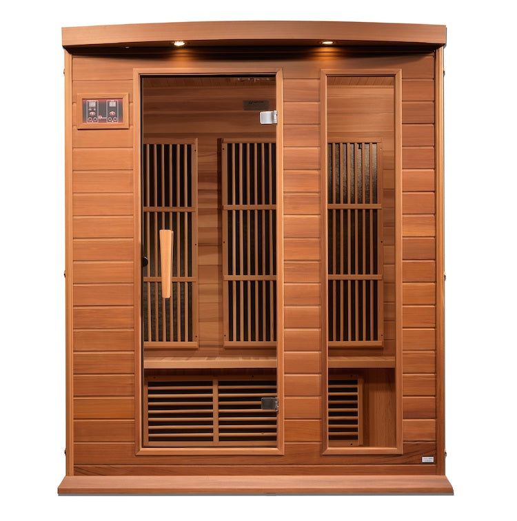 Maxxus 3-Person Near Zero EMF FAR Infrared Sauna (Canadian Red Cedar)