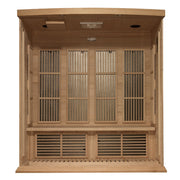 Maxxus 4-Person Corner Near Zero EMF FAR Infrared Sauna (Canadian Hemlock)