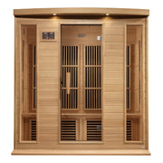 Maxxus 4-Person Corner Near Zero EMF FAR Infrared Sauna (Canadian Hemlock)