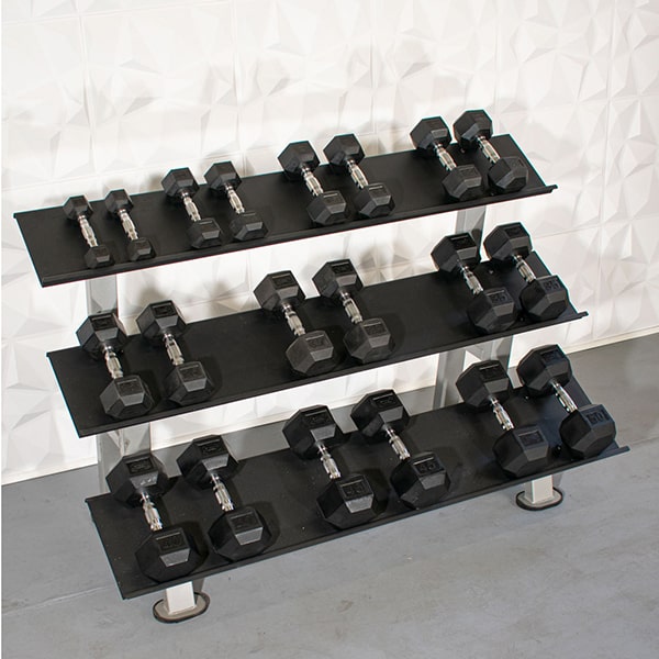 Muscle D Fitness Rubber Hex Dumbbell Sets 3D View